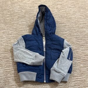 Kids Blue and Gray Hooded Jacket